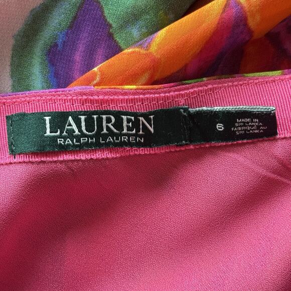 Ralph Lauren Size 6 Colorful Floral Asymmetrical Midi Skirt Tropical Vacation - Picture 3 of 6